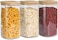 1CHASE Square Glass Storage Jar With Air tight Bamboo Lid 1500ml (50 Oz) Set Of 3