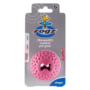 Rogz Gumz Dog Treat Ball Medium 6.4cm Pink