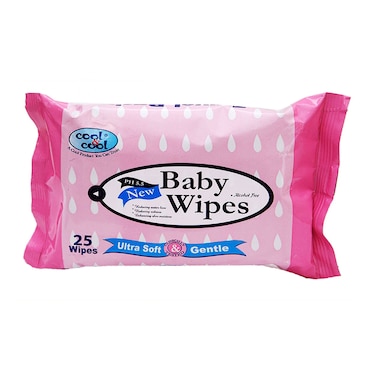Cool &amp; Cool Ultra Soft And Gentle Baby Wipes White 25 count