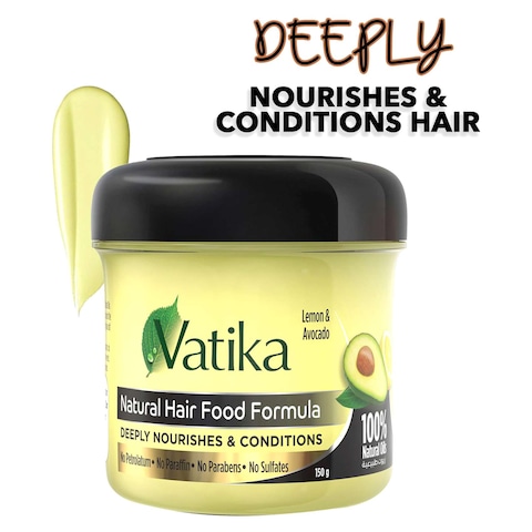 Dabur Vatika Naturals Hair Food With Lemon And Avocado Yellow 150g