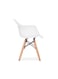 Sulsha Furniture 6 Piece Natural Wood Legs Mid Century Modern BM Molded Shell Lounge Plastic Arm Chair For Living, Bedroom, Kitchen, Dining, Waiting Room, White