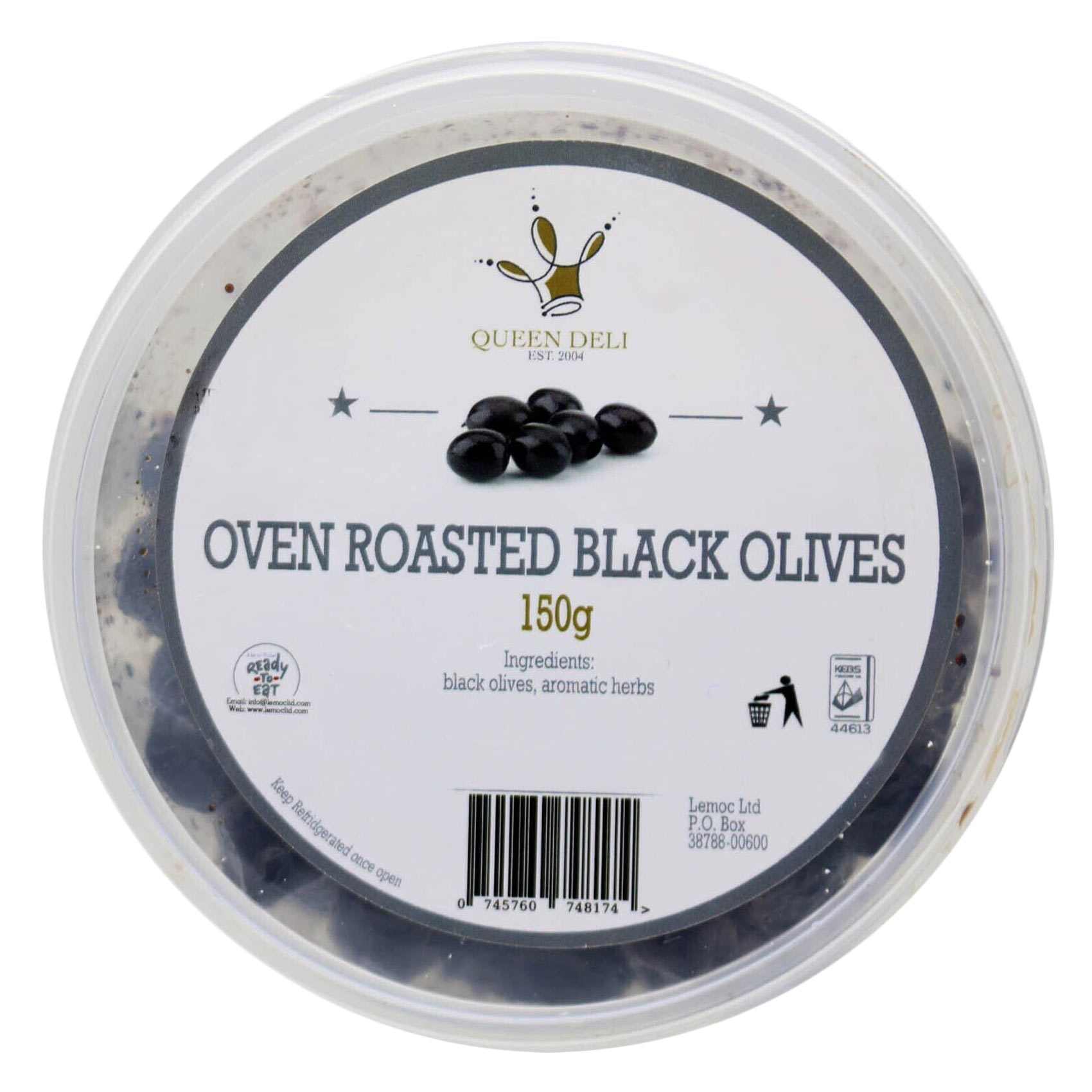 Queen Deli Oven Roasted Black Olives 150g