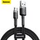Baseus Cafule Micro USB Cable Nylon Braided Fast Quick Charger Cable USB to Micro USB 2.4A Android Charging Cord compatible for Galaxy S7 S6, Note, LG, Nexus, Nokia, PS4, 1m Black/Grey