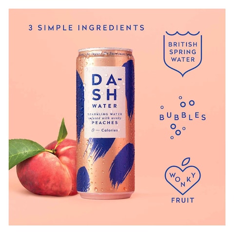 Dash British Peaches Sparkling Water 330ml