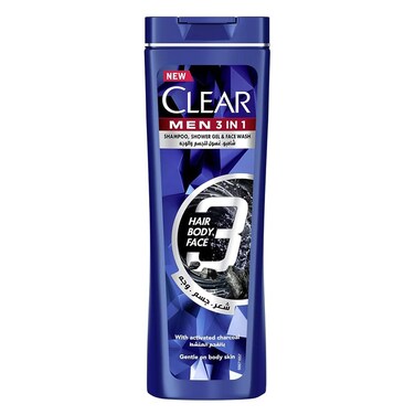 Clear Shampoo Active Charcoal 3In1 360ML