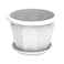 Cosmoplast Hexagonal Flower Pot With Tray White 35cm