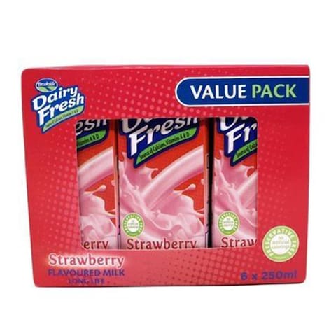 Brookside Dairy Fresh Strawberry Flavoured Milk 250Ml X Pack Of 6  Long Life