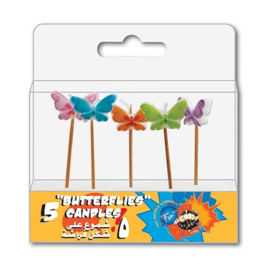 فن شموع على شكل فراشة 5 شموع