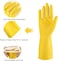 ZALCOON Household Rubber cleaning gloves yellow Large for Household,Reuseable dishwashing gloves for Kitchen.