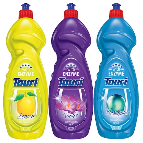 Touri Dishwasher Liquid Enzyme Assorted 600 Ml 3 Pieces