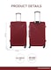 ParaJohn ABS Hardside Spinner Check In Medium Luggage Trolley, 24 Inch, Burgundy