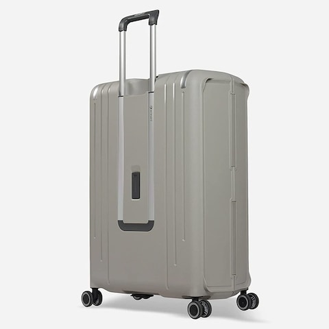 Eminent Vertica Hard Case Travel Bag Cabin Luggage Trolley Polypropylene Lightweight Suitcase 4 Quiet Double Spinner Wheels With Tsa Lock B0006 Grey