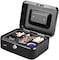 Medium Cash Box Steel Register with Tray and Lock (20x16x9cm) Black