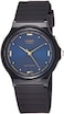 Casio - Men's Mq76-2A Black Resin Quartz Watch With Blue Dial, Analog Display