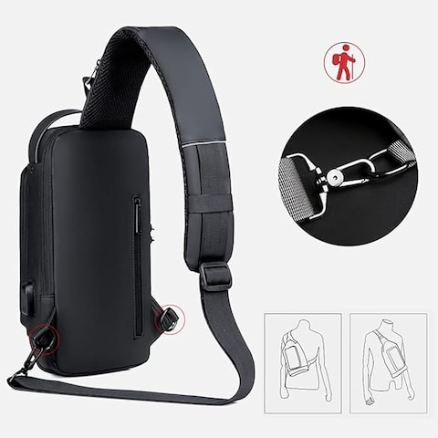 Shoulder Bag USB Charging Sport Anti-theft Backpack Travel Waterproof Bag
