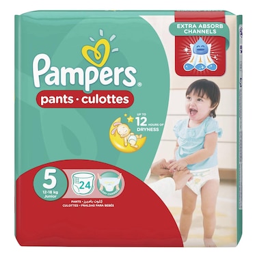 Pampers Baby Pants Diaper Junior Size 5 24 Count 12-18 Kg