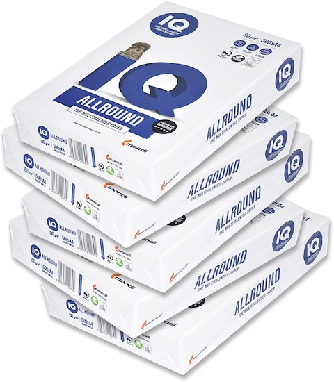 Generic 5-Pocket Iq Allround Photocopy Paper Ream(500 Sheets), A4 Size, 80 GSM, White Colour, Iqpwa4