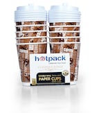 اشتري Hotpack Double Wall Paper Cup with Lid 12 Ounce - 10 Pieces في الامارات