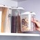 Aiwanto 1500ml Storage Jar Grain Noodle Storage Box Kitchen Grain Storage Container 3 Grid Storage Jar(Pink)