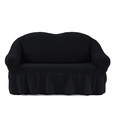 Two Seater Sofa Cover Black Free Size