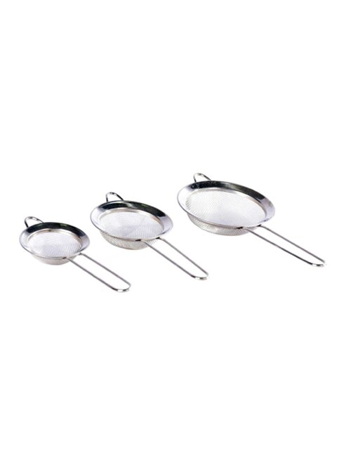 Generic 3 Piece Stainless Steel Strainer Set Silver