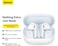 Baseus Wireless Earbuds, Hybrid Active Noise Isolation Bluetooth Earphones, Bluetooth 5.3 Headphones with Dual-mic + Al Noise Isolation Algorithm, 30H Playtime, APP Control White