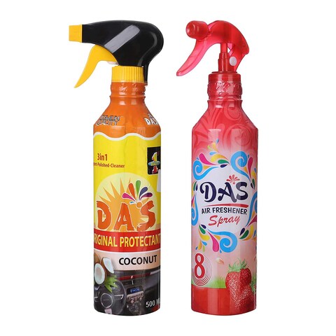 DAS Dashboard Freshener with Coconut - 500 ml + Air Freshener with Strawberry
