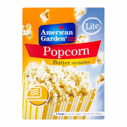 American Garden Butter Lite Flavour Microwave Popcorn - 273 gram