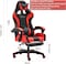 Gaming Chair, Video Gaming Chair, PU Leather High Back Ergonomic Swivel Racing Computer Chair Task Chair, Rolling Office Chair with Lumbar Support and Retractible Footrest for Gaming and Relax (Red)