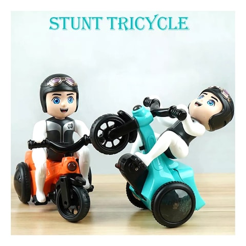 Bump And Go Light-Up Musical Stunt Tricycle Toy Multicolour