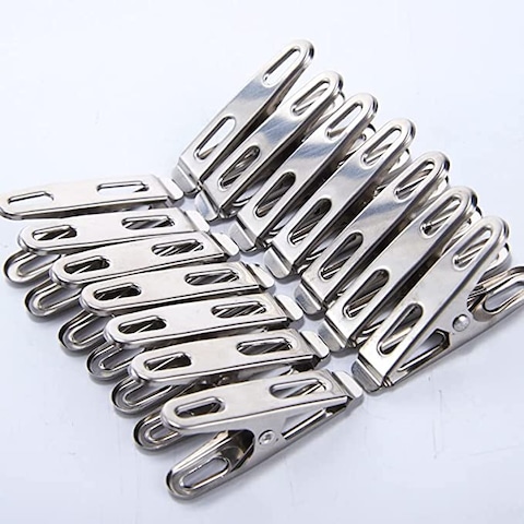 Bifrost Steel Clothes Pegs 20Pcs Laundry Hanging Pins used for drying Clothes Cloth clips easy to use Hanger Clips to hold clothes on Drying