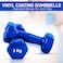 H PRO Dumbbell Weights  Unisex Adult Vinyl Coated Weights for Exercise &amp; Fitness   Dumbbells Comes in 3 kg Pair   Set of 2 in Blue