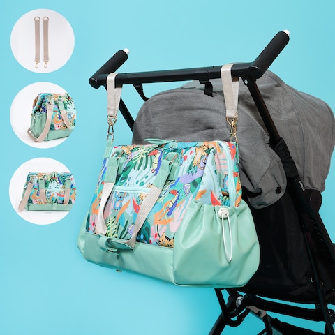 Milk&amp;Moo Diaper Tote Bag, Large, Waterproof Diaper Bag, With Insulated Bottle Pockets and Stroller Strap, Multifunctional Baby Travel Nappy Bag For Boys and Girls