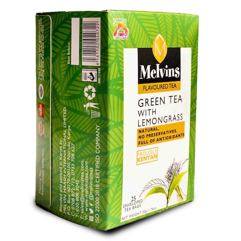 Melvins Green Tea With Lemongrass Tea Bags 25&#39;S
