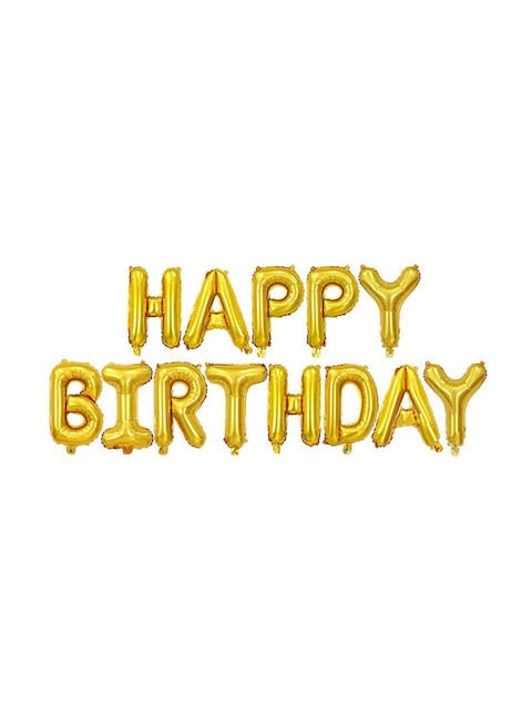 Generic 13-Piece Happy Birthday Letters Hanging Foil Balloon Set