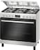 Bosch Series 6 Gas Range Cooker 84x89 cm, Cast Iron Pan Support, With Extra Large Net Capacity Oven 125 Liter, HGX5H8W50M Stainless steel, 1 Year Manufacturer Warranty