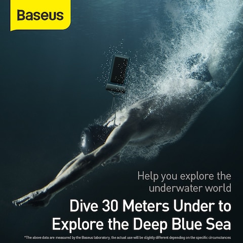 Baseus AquaGlide Waterproof Phone Case, IPX8 Certified 30M Waterproof Phone Pouch Waterproof Cell Phone Case Fit for Big Phones up to 7.2&quot; For iPhone 15 Pro Max/Plus/14/13/12/S24/S23 Ultra Black