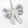Silver Sequin Rhinestone Bow Christmas Hanging Decor 14x14cm