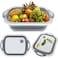 McMola 4 in 1 Chopping Board, Collapsible Washing up Bowl, Plastic Chopping Board and Foldable Camping Sink with Drain Plug, White/Grey