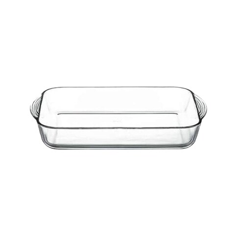 Pasabahce Borcam Rectangular Glass Platter - 33 Cm - Clear