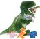 Dreamsbe Dinosaur Stuffed Animal T-Rex And 5 Little Dinos For Boys &amp; Girls, Plush Stuffie With Zippered Pocket Eating Dinosaurs Gift Ages 3 4 6 7 8 9 Years