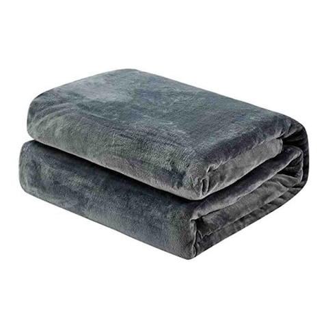 H&amp;B Flannel Blanket Dark Grey 160X220
