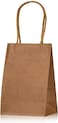 Markq Brown Paper bags with handles 15 x 11 x 6 cm Small Kraft Gift bags for Birthday Party Favors, Weddings, Merchandise, Goodies, Baby Shower (24 Bags)