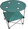 Royalford Round Camping Table-Rf11673 Lightweight, Portable And Foldable, Folds Flat For Storage Iron Tube With Washable Cloth, Perfect Indoor And Outdoor Entertainment Package Includes Carry Bag Blue