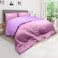 Hotel Linen Klub Reversible Down Alternative Comforter Set, Ultra Soft Brushed Stripe Microfiber Fabric, 200GSM Soft Fibersheet Filling, Size: Double 220 x 240cm, Pink &amp; Lilac