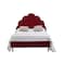 In House Napoli Velvet Bed Frame - Queen - 200x150 cm - Burgundy