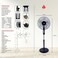 STARGOLD 16 Inch Electric Pedastal Fan 60W 3 Speeds Rotary Switcher 5 Blade Speed Controller Ideal for Office Bedroom Study Room Living Room