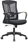LANNY Mesh Chair Computer Desk Fabric Adjustable Ergonomic Swivel Lift Office Chair,Mordern Arms Chair,Swivel Computer Home Task Chairs, Suitable for Meeting and Reception,Study Chair (BLACK)