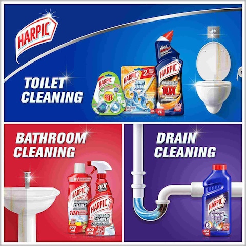 Harpic Active Fresh Marine Splash Toilet Cleaner Rim Block, 35g x 2