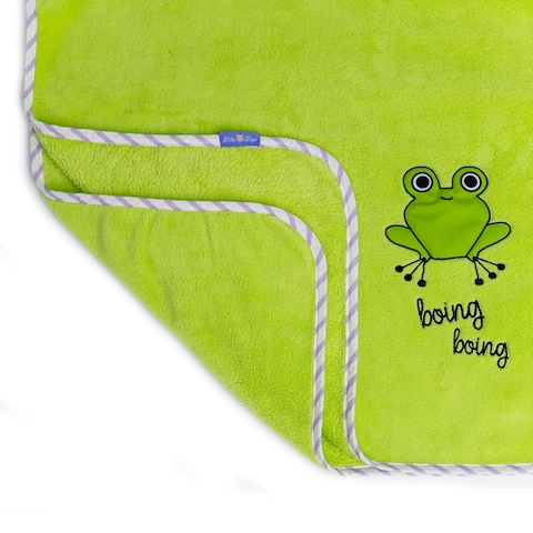 Milk&amp;Moo Cacha Frog Baby Receiving Blanket with Baby Pillow and Baby Security Lovey, Super Soft, 3 Piece Set